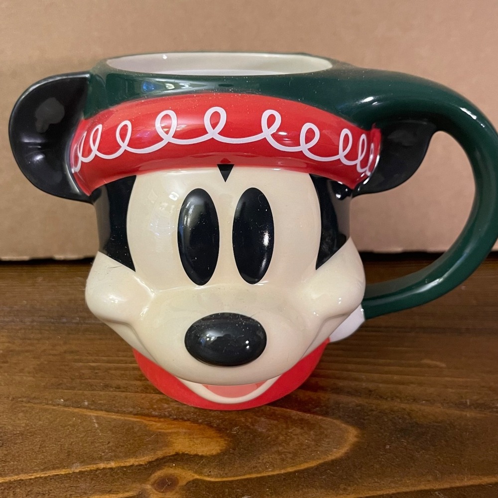 2024 Disney Store Mickey Mouse Holiday Elf Hat Ceramic Mug New 14oz New